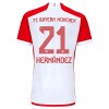 Maillot de Supporter FC Bayern Munich Lucas Hernandez 21 Domicile 2023-24 Pour Enfant